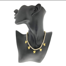 Load image into Gallery viewer, Jewelry 18K Gold/silver “plated” butterfly choker (Fashion Jewelry)
