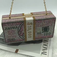 Load and play video in Gallery viewer, Rhinestone shoulder money bag
