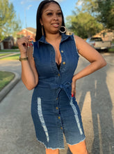 Load image into Gallery viewer, Dress Collection Super Cute Ripped Jean Dress
