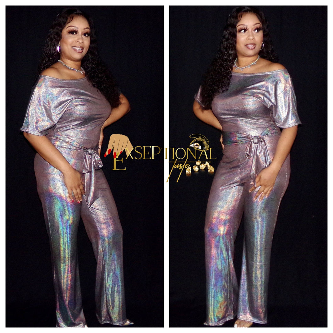 Elegant off shoulder sequin jumpsuit